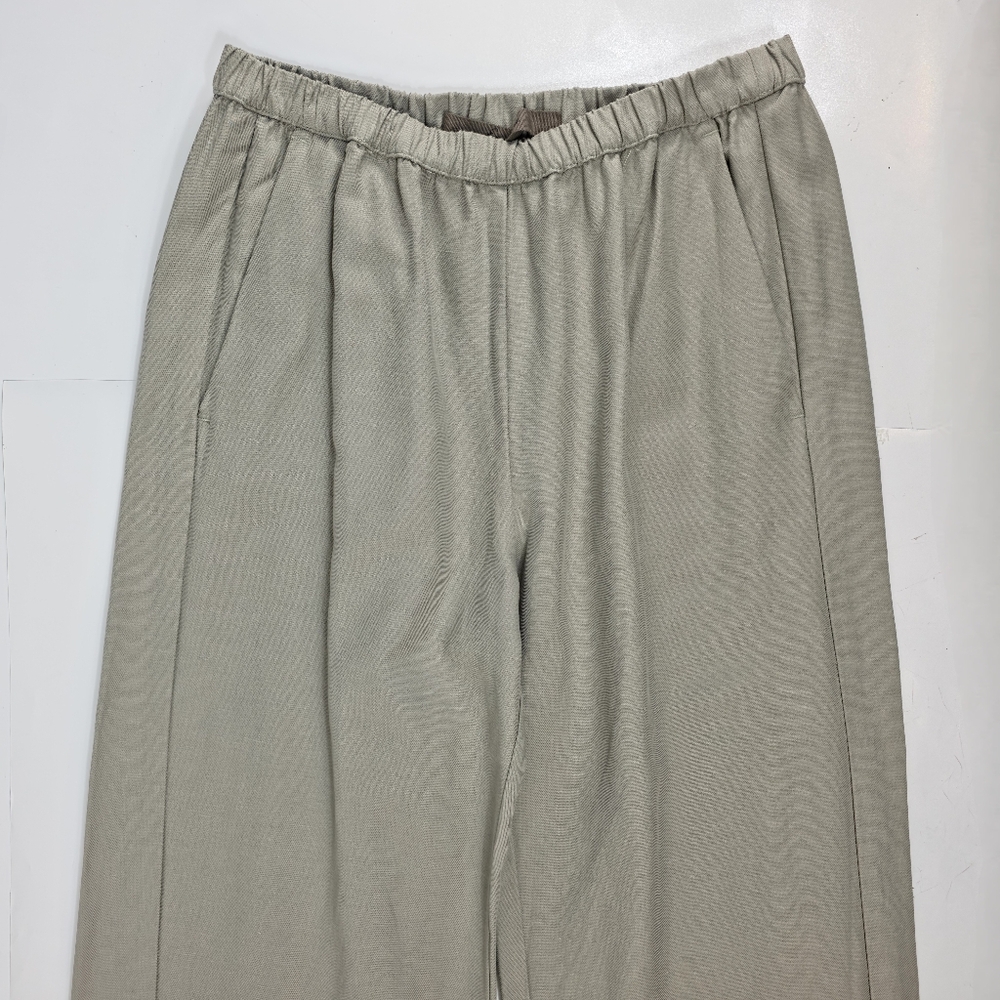 Enza Costa Everywhere Pants Size 1 Taupe Tencel Linen Cotton Elastic Waist - Picture 3 of 7